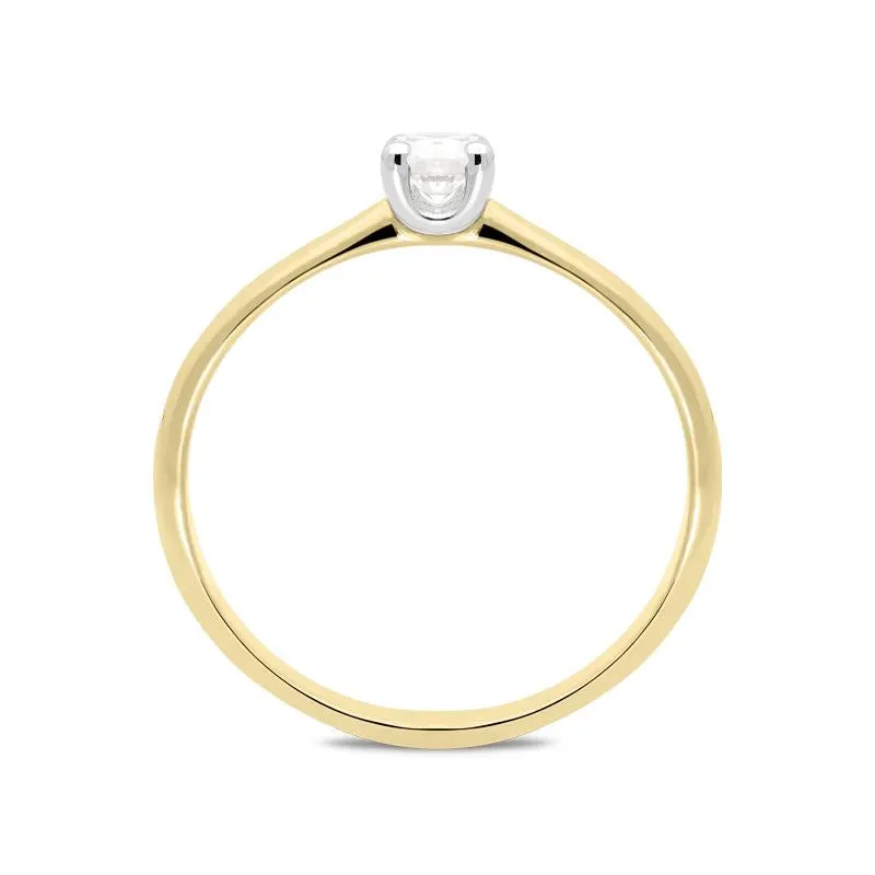 18ct Yellow Gold 0.25ct Diamond Brilliant Cut Solitaire Ring D
