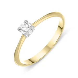 18ct Yellow Gold 0.25ct Diamond Brilliant Cut Solitaire Ring D