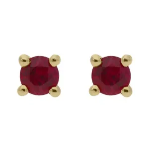 18ct Yellow Gold 0.25ct Ruby Brilliant Cut Stud Earrings