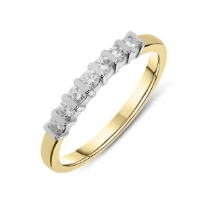 18ct Yellow Gold 0.32ct Diamond Bar Set Half Eternity Ring