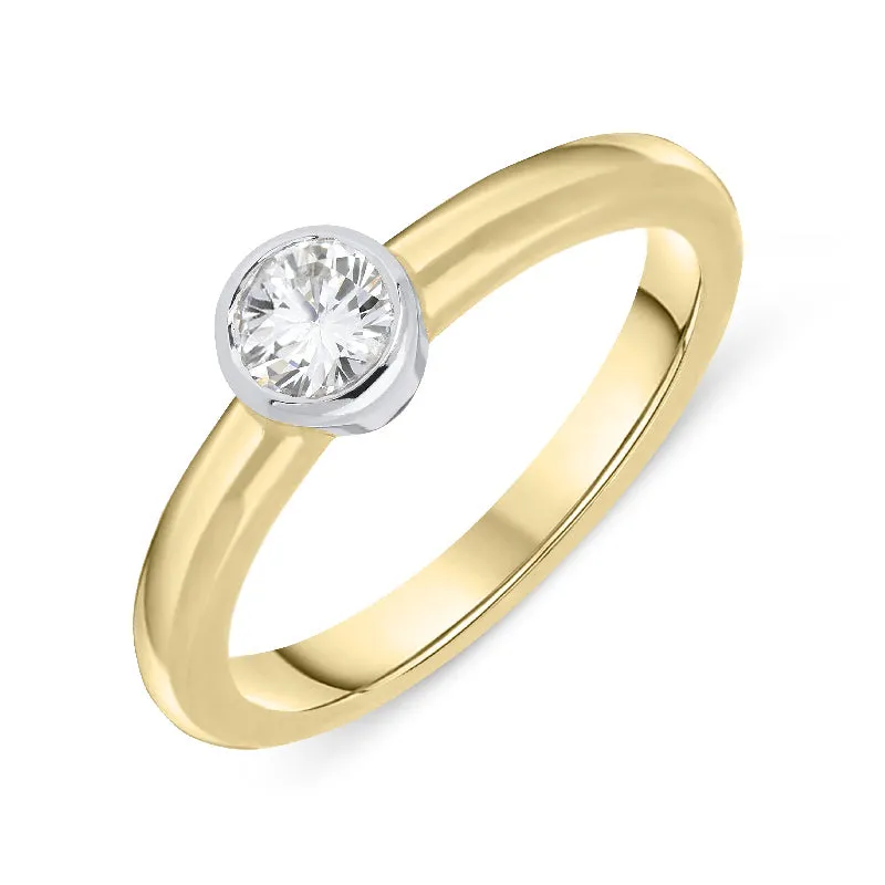 18ct Yellow Gold 0.33ct Diamond Bezel Set Solitaire Ring
