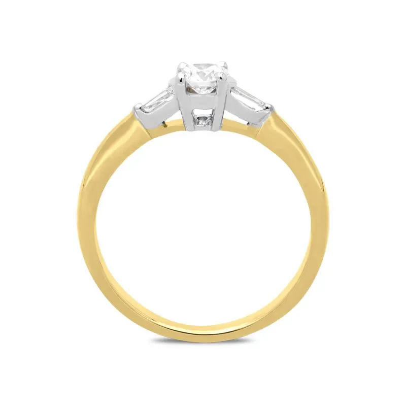 18ct Yellow Gold 0.34ct Diamond Trilogy Ring