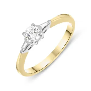 18ct Yellow Gold 0.34ct Diamond Trilogy Ring