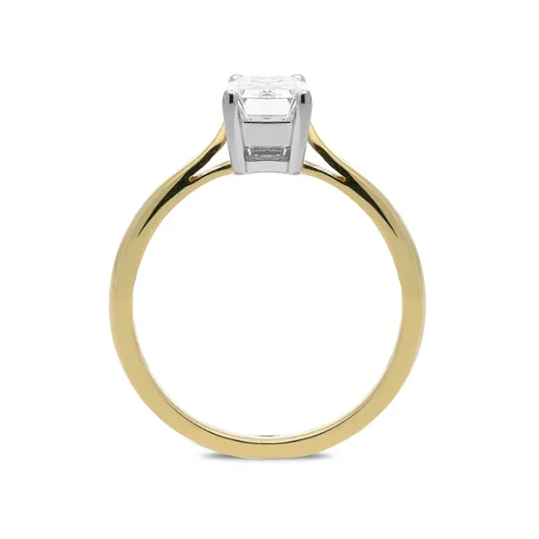 18ct Yellow Gold 0.36ct Diamond Baguette Cut Solitaire Ring