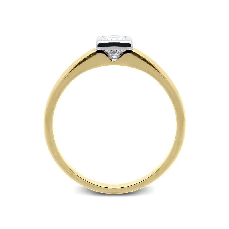 18ct Yellow Gold 0.39ct Diamond Princess Cut Solitaire Ring