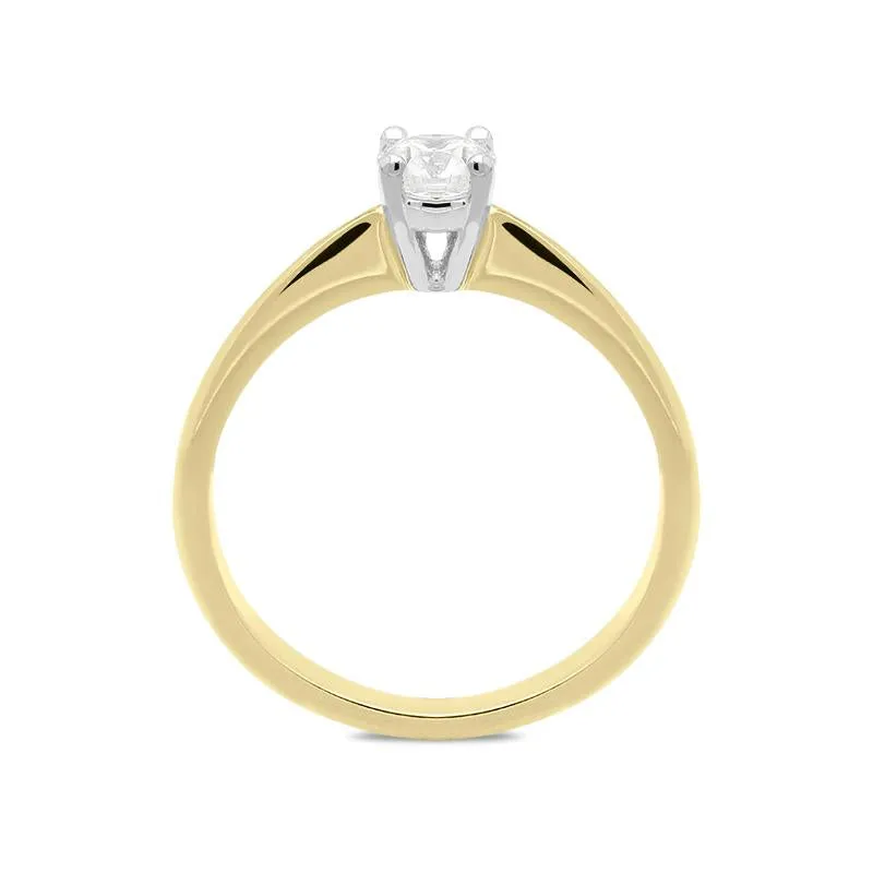18ct Yellow Gold 0.41ct Diamond Brilliant Cut Solitaire Ring