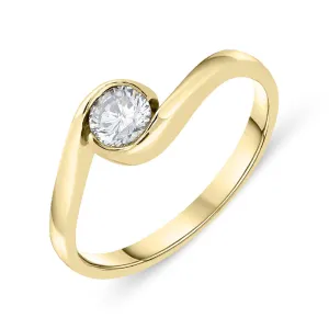 18ct Yellow Gold 0.44ct Diamond Twist Ring