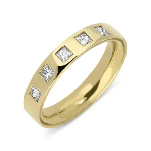 18ct Yellow Gold 0.45ct Diamond Princess Cut 4mm Ring