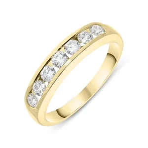 18ct Yellow Gold 0.45ct Diamond Tension Set Half Eternity Ring
