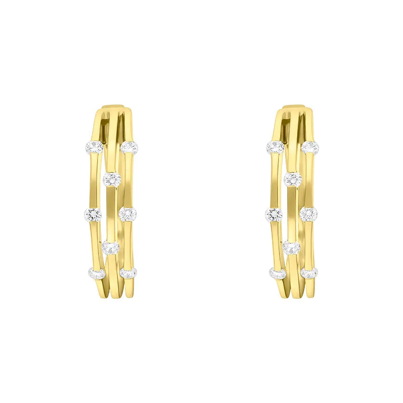 18ct Yellow Gold 0.49ct Diamond Hoop Earrings D