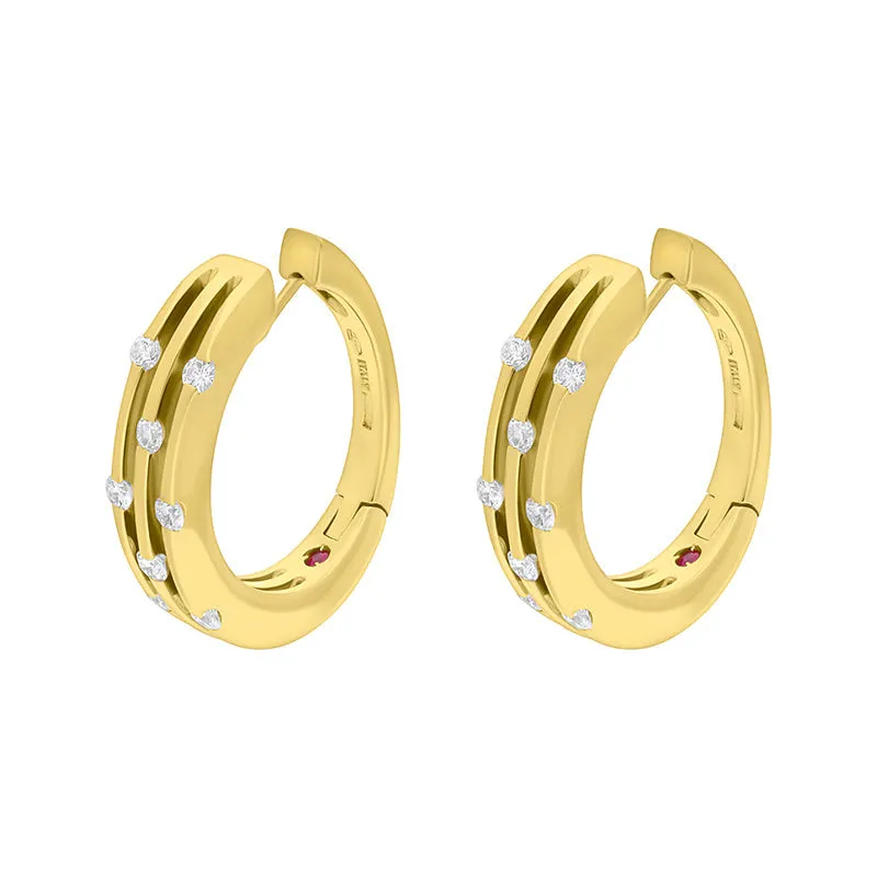 18ct Yellow Gold 0.49ct Diamond Hoop Earrings D