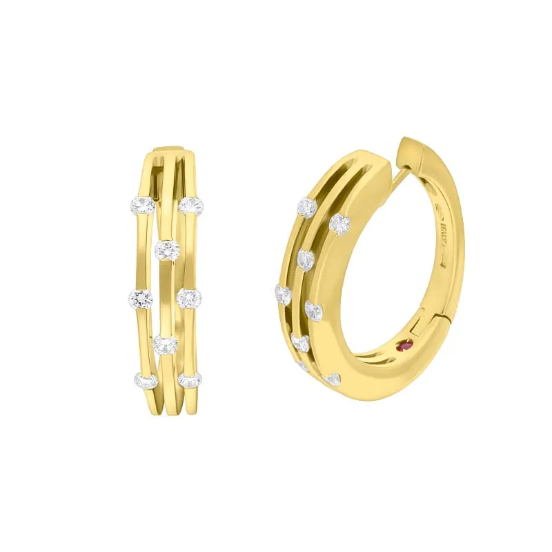 18ct Yellow Gold 0.49ct Diamond Hoop Earrings D
