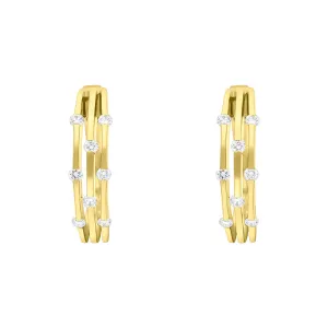 18ct Yellow Gold 0.49ct Diamond Hoop Earrings D