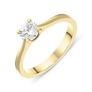 18ct Yellow Gold 0.55ct Diamond Brilliant Cut Solitaire Ring D