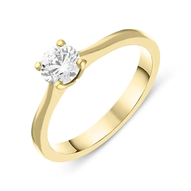 18ct Yellow Gold 0.55ct Diamond Brilliant Cut Solitaire Ring D