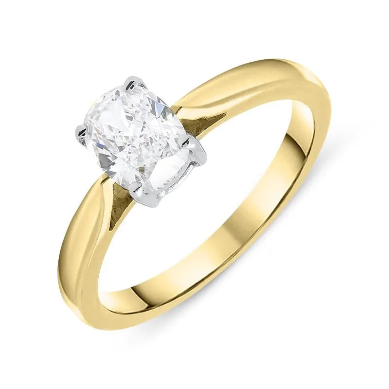 18ct Yellow Gold 0.74ct Diamond Oval Solitaire Ring
