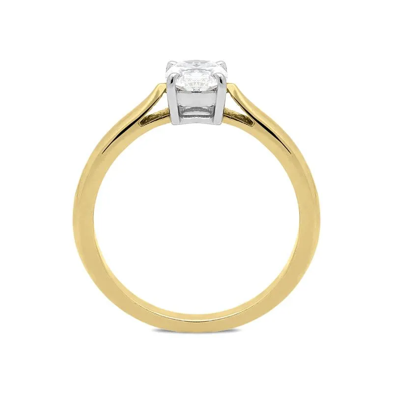 18ct Yellow Gold 0.74ct Diamond Oval Solitaire Ring
