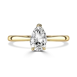 18ct Yellow Gold 1ct Pear Cut Laboratory Grown Diamond Solitaire