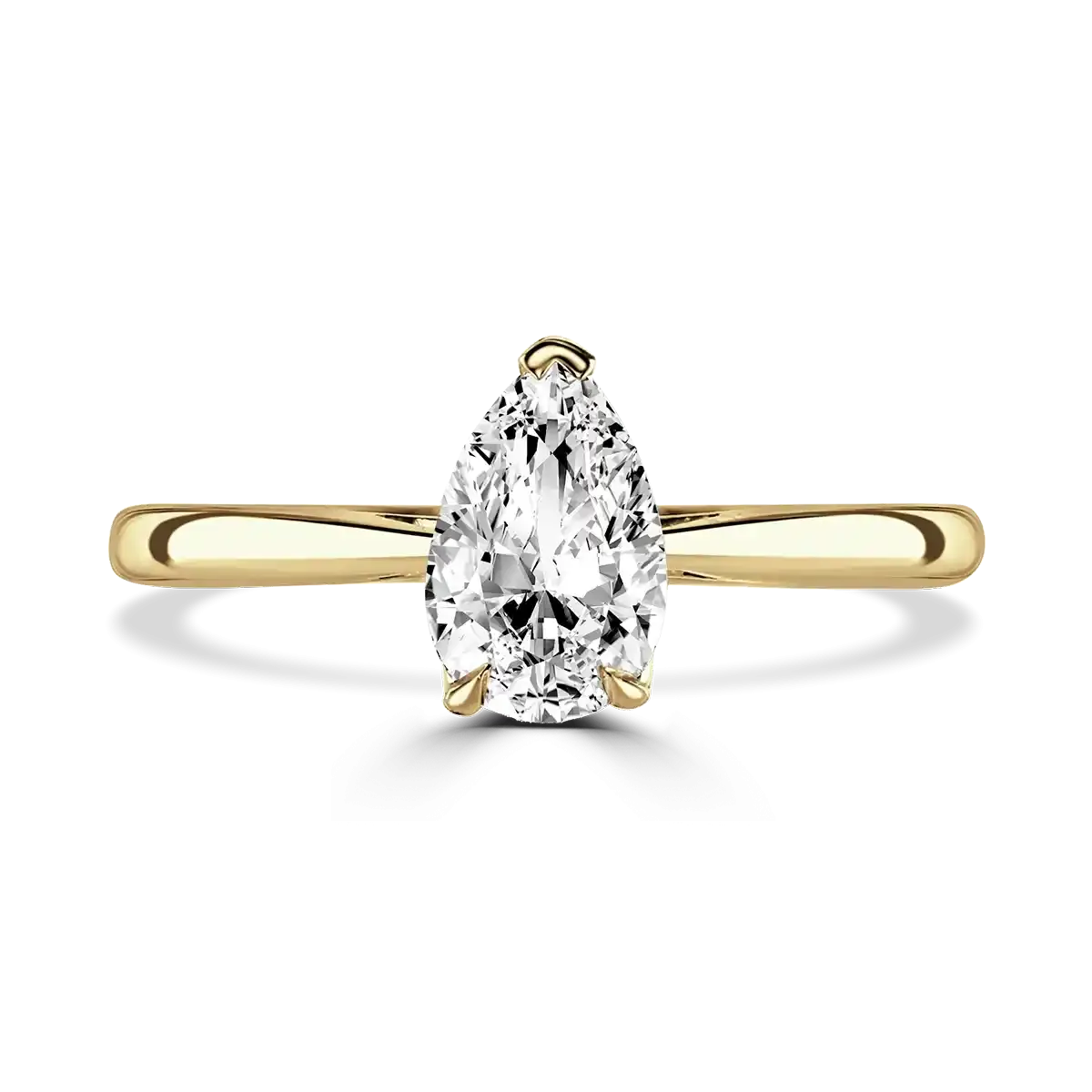 18ct Yellow Gold 1ct Pear Cut Laboratory Grown Diamond Solitaire