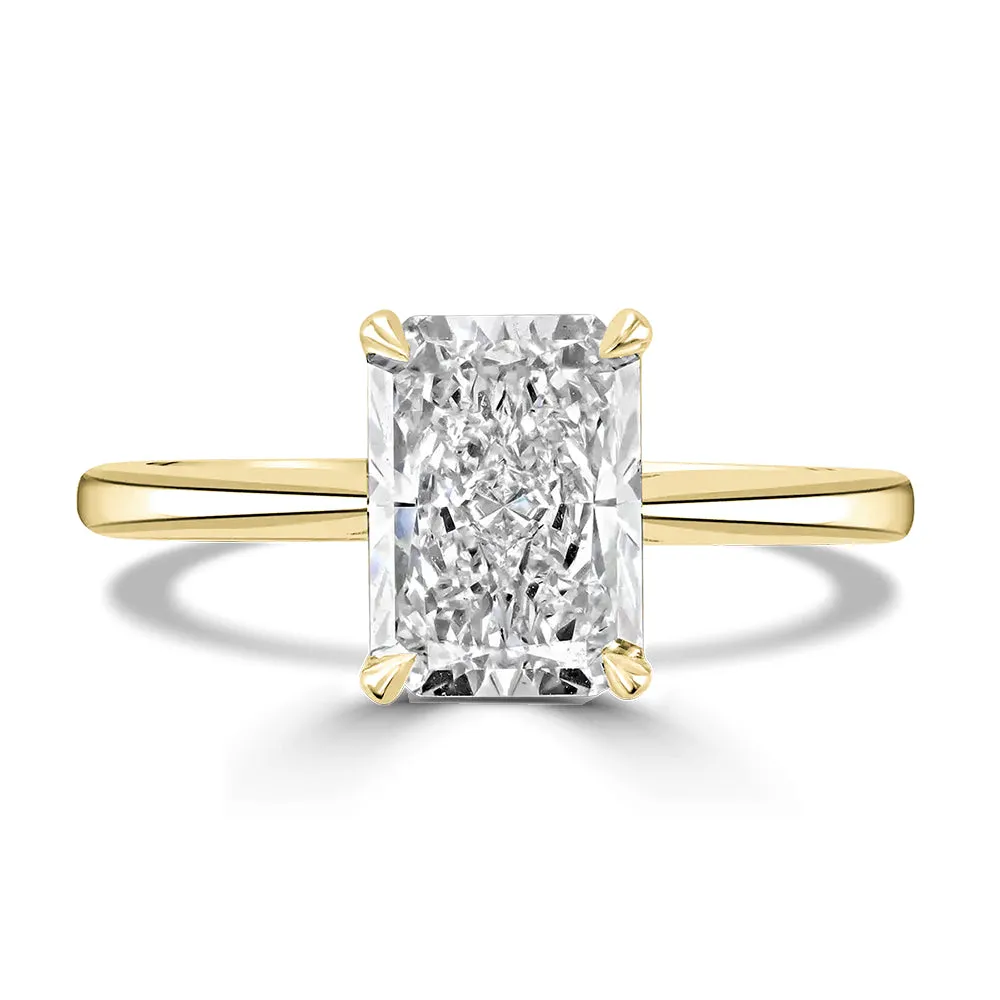 18ct Yellow Gold 1ct Radiant Cut Laboratory Grown Diamond Solitaire