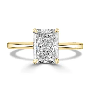 18ct Yellow Gold 1ct Radiant Cut Laboratory Grown Diamond Solitaire