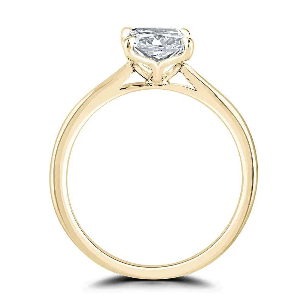 18ct Yellow Gold 1ct Radiant Cut Laboratory Grown Diamond Solitaire