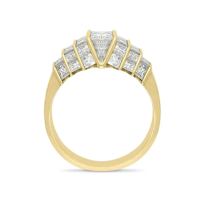 18ct Yellow Gold 2.11ct Quadrillion Diamond Ring