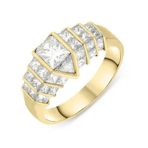 18ct Yellow Gold 2.11ct Quadrillion Diamond Ring