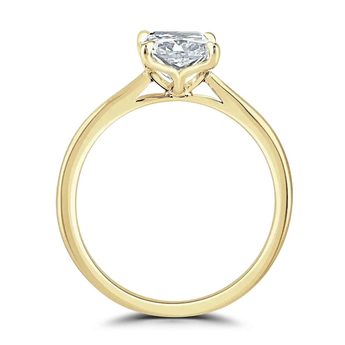 18ct Yellow Gold 3ct Radiant Cut Laboratory Grown Diamond Solitaire