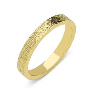 18ct Yellow Gold 3mm Patterned Wedding Ring