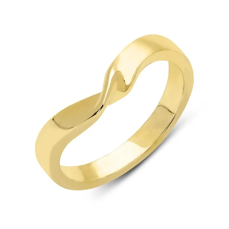 18ct Yellow Gold 3mm Wishbone Twist Wedding Ring