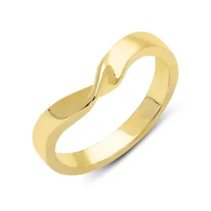 18ct Yellow Gold 3mm Wishbone Twist Wedding Ring
