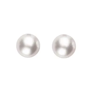 18ct Yellow Gold 4mm White Pearl Stud Earrings