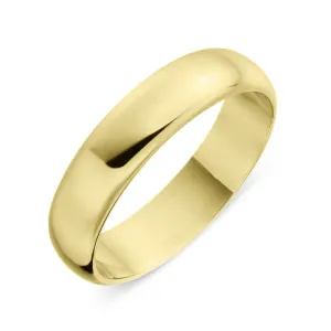 18ct Yellow Gold 5mm D-Shaped Wedding Ring