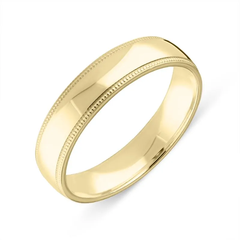 18ct Yellow Gold 5mm Light Court Shaped Wedding Ring