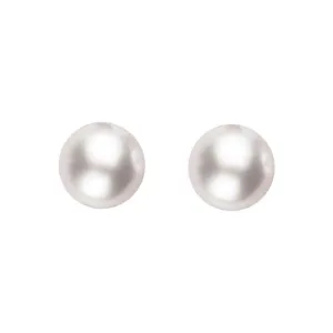 18ct Yellow Gold 6mm White Pearl Stud Earrings