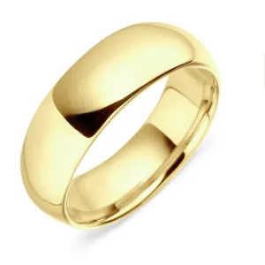18ct Yellow Gold 8mm Heavy D-Shaped Wedding Ring