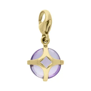 18ct Yellow Gold Amethyst Cross Heart Bead Charm D