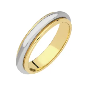 18ct Yellow Gold Bi-Colour Wedding Ring