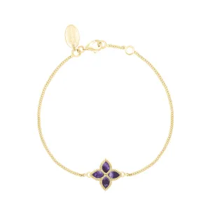 18ct Yellow Gold Blue John eden Marquise Flower Bracelet