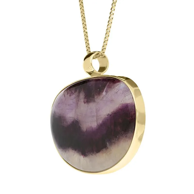 18ct Yellow Gold Blue John Large Oval Necklace