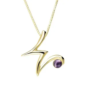 18ct Yellow Gold Blue John Love Letters Initial W Necklace