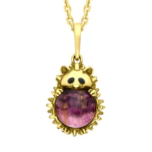 18ct Yellow Gold Blue John Medium Hedgehog Necklace