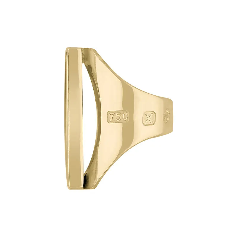 18ct Yellow Gold Blue John Queen's Jubilee Hallmark Large Oblong Ring D