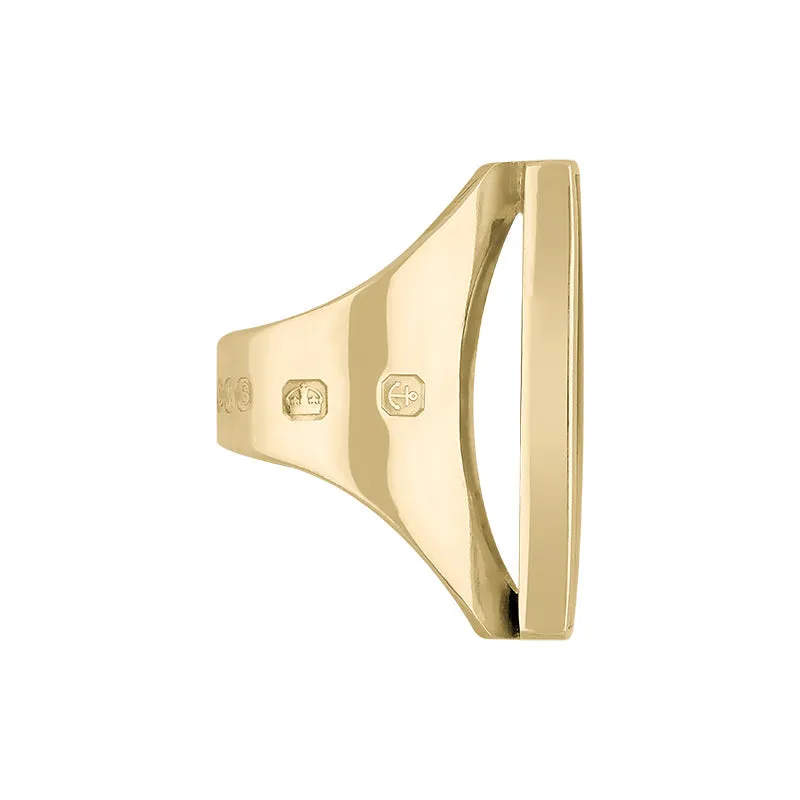 18ct Yellow Gold Blue John Queen's Jubilee Hallmark Large Oblong Ring D