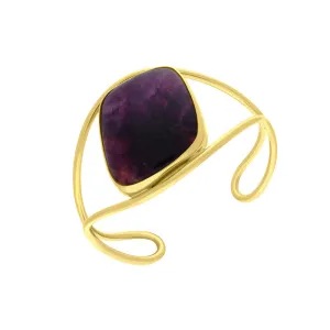 18ct Yellow Gold Blue John Unique Cuff Bangle D