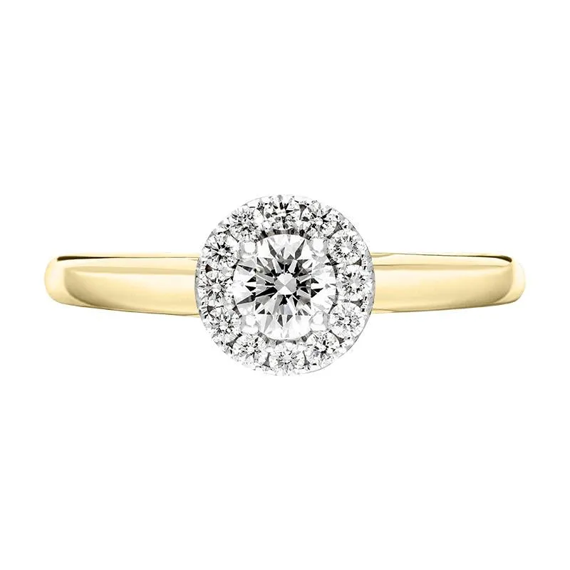 18ct Yellow Gold Brilliant Cut 0.45ct Diamond Round Ring