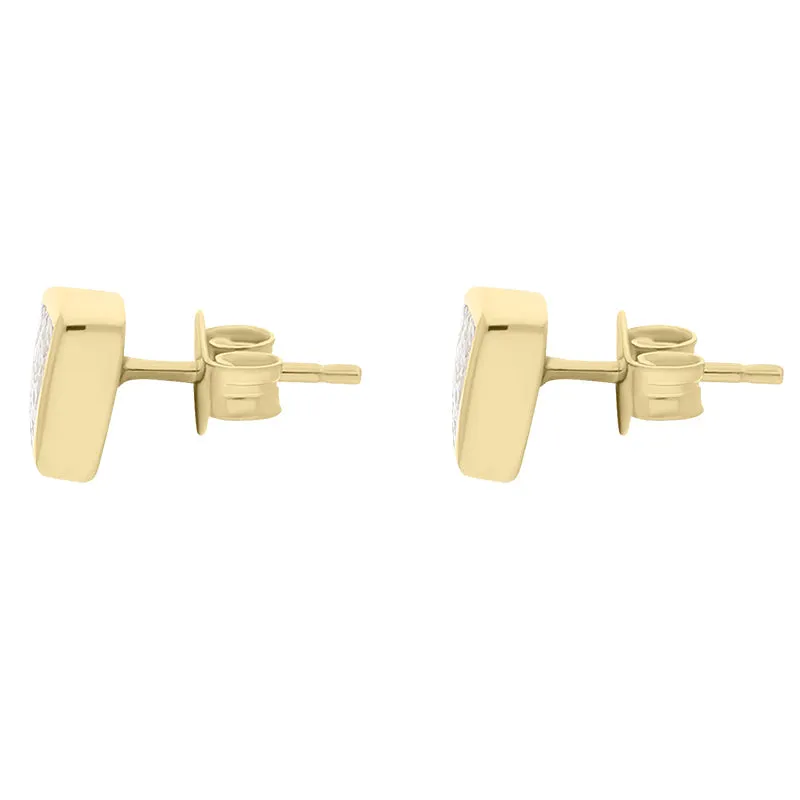 18ct Yellow Gold Coquina Small Curved Triangle Stud Earrings