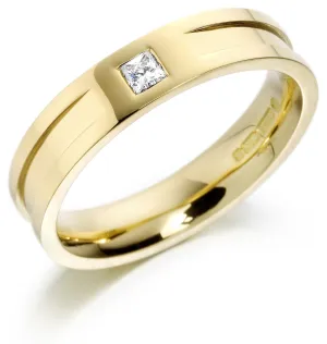 18ct Yellow Gold Diamond 5mm Wedding Ring
