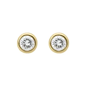 18ct Yellow Gold Diamond Bezel Set Solitaire Stud Earrings